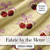 Watercolor Cherry Bow Ribbon Neutral Beige Gingham Seamless Pattern  Digital Print Material by the Metre UK Sewing Quilting Textile