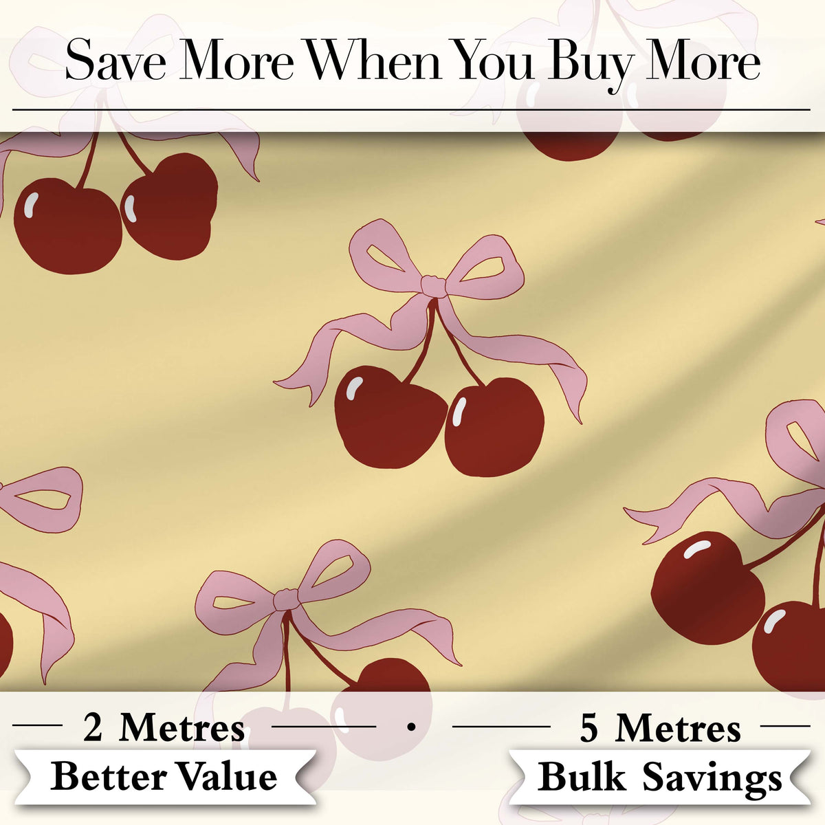 Watercolor Cherry Bow Ribbon Neutral Beige Gingham Seamless Pattern  Digital Print Material by the Metre UK Sewing Quilting Textile