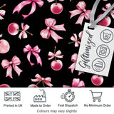 Watercolor Pink Cherry Ribbon Bow Seamless Pattern Mint Green Lovely  Digital Print Material by the Metre UK Sewing Quilting Textile