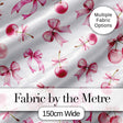 Cute Cherry Bow Daisy Heart on Pink and Yellow Gingham Background  Digital Print Material by the Metre UK Sewing Quilting Textile
