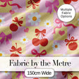 Cute Cherry Bow Daisy Heart Seamless Pattern on Pale Pink Background  Digital Print Material by the Metre UK Sewing Quilting Textile