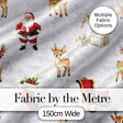 Cute Christmas Santa Reindeer Sleigh Gift Seamless Pattern Digital Print Fabric by the Metre UK Sewing Quilting Textile