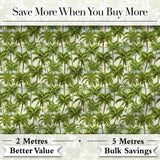 Tropical Palm Tree Summer Beach Seamless Pattern on Cream Background Digital Print Fabric by the Metre UK Sewing Quilting Textile
