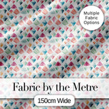 Watercolor Pastel Gem Diamond Seamless Pattern Digital Print Fabric by the Metre UK Sewing Quilting Textile