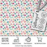 Watercolor Pastel Gem Diamond Seamless Pattern Digital Print Fabric by the Metre UK Sewing Quilting Textile