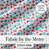 Watercolor Gem Crystal Seamless Pattern on White Digital Print Fabric by the Metre UK Sewing Quilting Textile