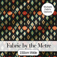 Diamond Star Seamless Pattern on Black Digital Print Fabric by the Metre UK Sewing Quilting Textile