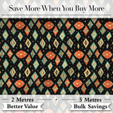 Diamond Star Seamless Pattern on Black Digital Print Fabric by the Metre UK Sewing Quilting Textile