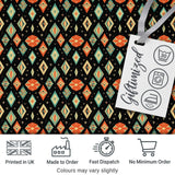 Diamond Star Seamless Pattern on Black Digital Print Fabric by the Metre UK Sewing Quilting Textile