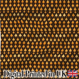 Autumn Golden Leaf Seamless Pattern on Dark Brown Background Digital Print Fabric by the Metre UK Sewing Quilting Textile
