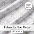 Elegant Ribbon Bow Lattice Seamless Pattern on Soft Neutral Background Digital Print Fabric by the Metre UK Sewing Quilting Textile