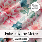 Watercolor Pink Peony Floral Botanical Seamless Pattern Digital Print Fabric by the Metre UK Sewing Quilting Textile