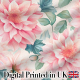 Watercolor Pink Peony Floral Botanical Seamless Pattern Digital Print Fabric by the Metre UK Sewing Quilting Textile