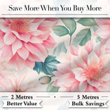 Watercolor Pink Peony Floral Botanical Seamless Pattern Digital Print Fabric by the Metre UK Sewing Quilting Textile