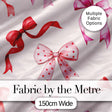 Watercolor Ribbon Bow Seamless Pattern on White Background Digital Print Fabric by the Metre UK Sewing Quilting Textile