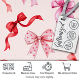 Watercolor Ribbon Bow Seamless Pattern on White Background Digital Print Fabric by the Metre UK Sewing Quilting Textile