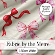 Watercolor Ribbon Bow Seamless Pattern on Cream Background Digital Print Fabric by the Metre UK Sewing Quilting Textile