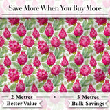 Watercolor Dragon Fruit Tropical Seamless Pattern Digital Print Fabric by the Metre UK Sewing Quilting Textile