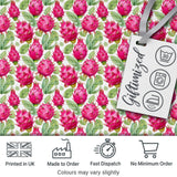 Watercolor Dragon Fruit Tropical Seamless Pattern Digital Print Fabric by the Metre UK Sewing Quilting Textile
