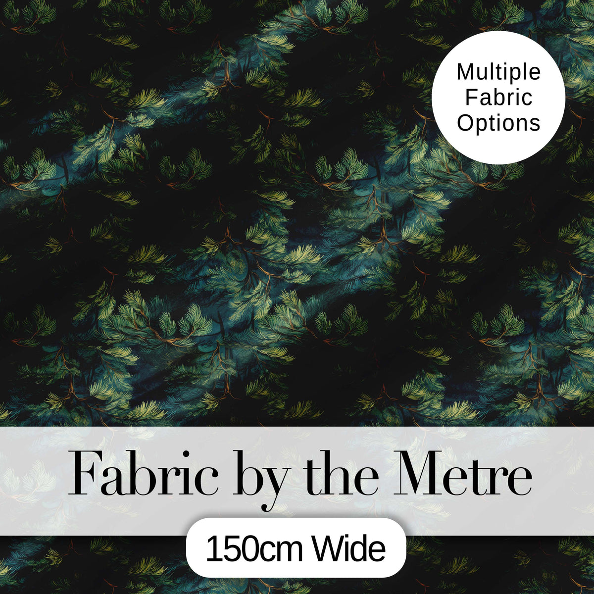Minimal Pine Needle Sprig Pattern on Light Background Digital Print Fabric by the Metre UK Sewing Quilting Textile