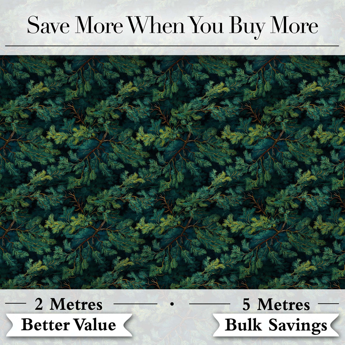 Vintage Pine Tree Repeat Pattern on Beige Background Digital Print Fabric by the Metre UK Sewing Quilting Textile