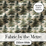 Pine Branch with White Blossom Pattern on Light Background Digital Print Fabric by the Metre UK Sewing Quilting Textile
