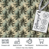 Vintage Pine Tree Silhouette  on Soft Neutral Background with Subtle Texture Digital Print Fabric by the Metre UK Sewing Quilting Textile