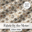 Beige Botanical Floral Pattern with Delicate Leaves and Chrysanthemum Flowers Digital Print Fabric by the Metre UK Sewing Quilting Textile