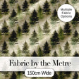 Soft Watercolour Evergreen Tree  with Misty Forest Effect on Light Background Digital Print Fabric by the Metre UK Sewing Quilting Textile