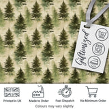 Soft Watercolour Evergreen Tree  with Misty Forest Effect on Light Background Digital Print Fabric by the Metre UK Sewing Quilting Textile