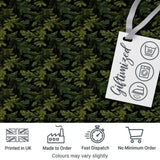 Dark Evergreen Fir Branch Pattern with Dense Foliage on Black Background Digital Print Fabric by the Metre UK Sewing Quilting Textile