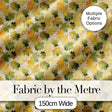 Yellow and Green Autumn Leaf Pattern on Soft Neutral Background Digital Print Fabric by the Metre UK Sewing Quilting Textile