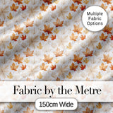 Soft Watercolour Maple Leaves in Beige and Warm Orange on Light Background Digital Print Fabric by the Metre UK Sewing Quilting Textile