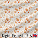 Soft Watercolour Maple Leaves in Beige and Warm Orange on Light Background Digital Print Fabric by the Metre UK Sewing Quilting Textile