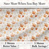 Soft Watercolour Maple Leaves in Beige and Warm Orange on Light Background Digital Print Fabric by the Metre UK Sewing Quilting Textile