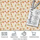 Neutral Autumn Maple Leaves in Soft Beige and Orange Tones on Light Background Digital Print Fabric by the Metre UK Sewing Quilting Textile