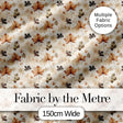 Vintage Style Autumn Leaves in Muted Brown and Taupe Tones on Cream Background Digital Print Fabric by the Metre UK Sewing Quilting Textile