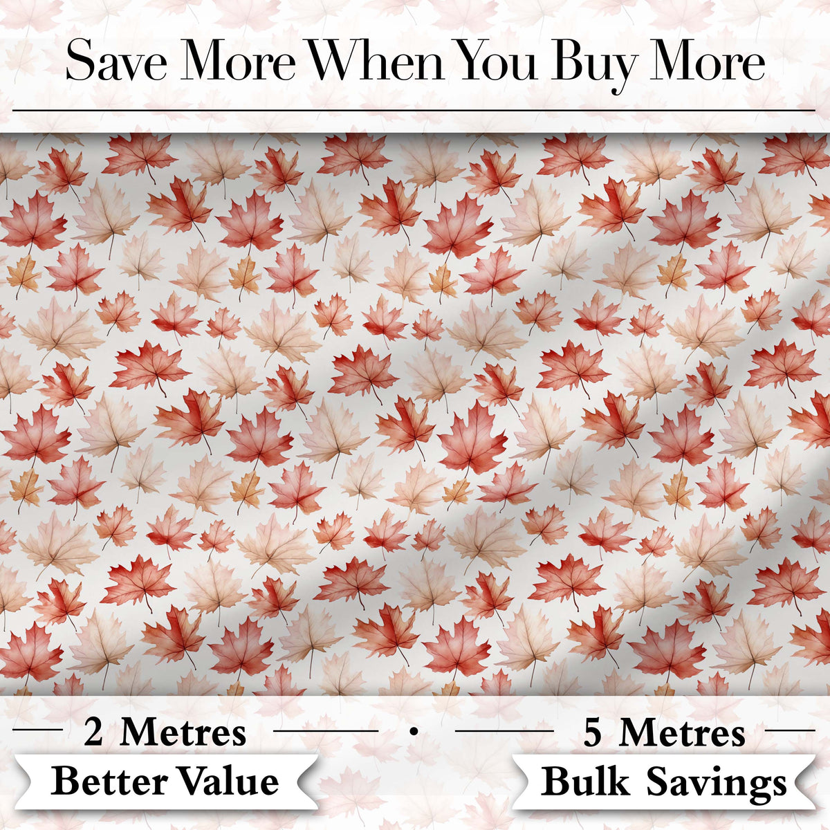 Rich Autumn Leaves in Deep Orange and Dark Green with Berry Detail Digital Print Fabric by the Metre UK Sewing Quilting Textile
