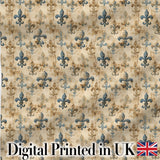 Elegant Neutral Fleur de Lis Pattern in Soft Beige Tones on Light Background Digital Print Fabric by the Metre UK Sewing Quilting Textile