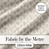 Decorative Fleur de Lis Pattern in Navy Red and Gold on Warm Beige Background Digital Print Fabric by the Metre UK Sewing Quilting Textile