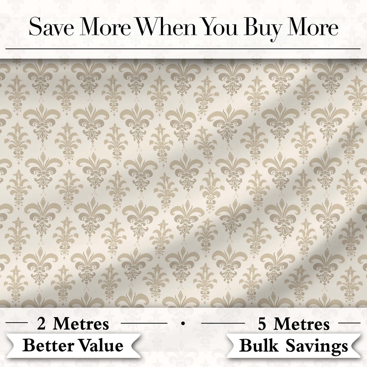 Decorative Fleur de Lis Pattern in Navy Red and Gold on Warm Beige Background Digital Print Fabric by the Metre UK Sewing Quilting Textile