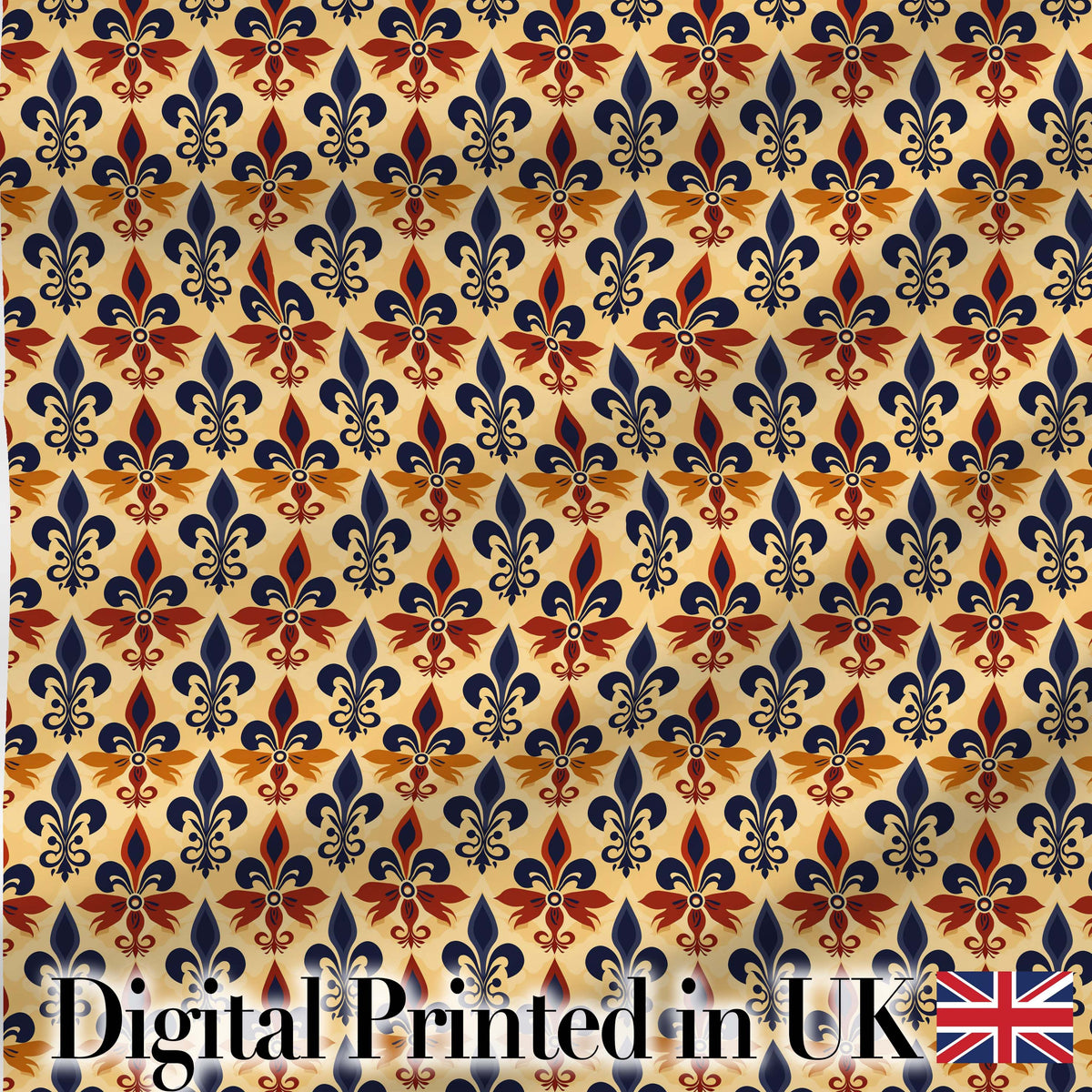 Embossed Cream Fleur de Lis Pattern with Subtle Raised Texture Digital Print Fabric by the Metre UK Sewing Quilting Textile