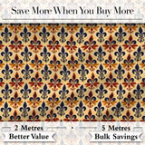 Embossed Cream Fleur de Lis Pattern with Subtle Raised Texture Digital Print Fabric by the Metre UK Sewing Quilting Textile
