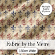 Distressed Red and Blue Fleur de Lis Vintage Pattern on Aged Cream Background Digital Print Fabric by the Metre UK Sewing Quilting Textile