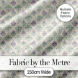 Soft Pastel Green and Lavender Fleur de Lis Ornamental Pattern Digital Print Fabric by the Metre UK Sewing Quilting Textile
