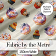 Halloween Donuts Cupcakes and Spiders Seamless  on Light Beige Background Digital Print Fabric by the Metre UK Sewing Quilting Textile