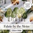 Watercolor Bear Forest Mountain Scenic Seamless Pattern Digital Print Fabric by the Metre UK Sewing Quilting Textile