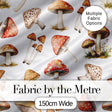 Watercolor Woodland Mushroom Botanical Seamless Pattern Digital Print Fabric by the Metre UK Sewing Quilting Textile