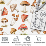 Watercolor Woodland Mushroom Botanical Seamless Pattern Digital Print Fabric by the Metre UK Sewing Quilting Textile