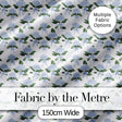 Blue Hydrangea Bouquet Ribbon Floral Seamless Pattern Digital Print Fabric by the Metre UK Sewing Quilting Textile